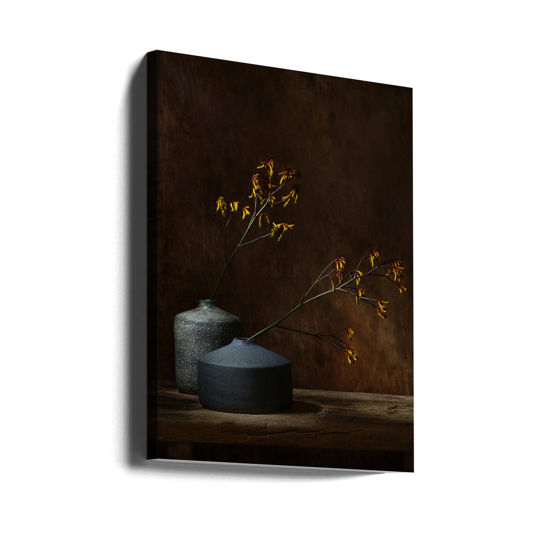 Still Life Oker Flowers by Saskia Dingemans | Rustic Floral Botanical, Large Canvas Wall Art Print | Artsy Earth