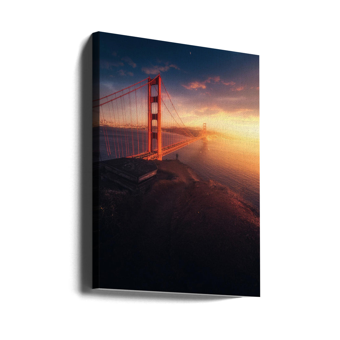 On the edge by David George | Golden Gate Silhouette, Large Canvas Wall Art Print | Artsy Earth