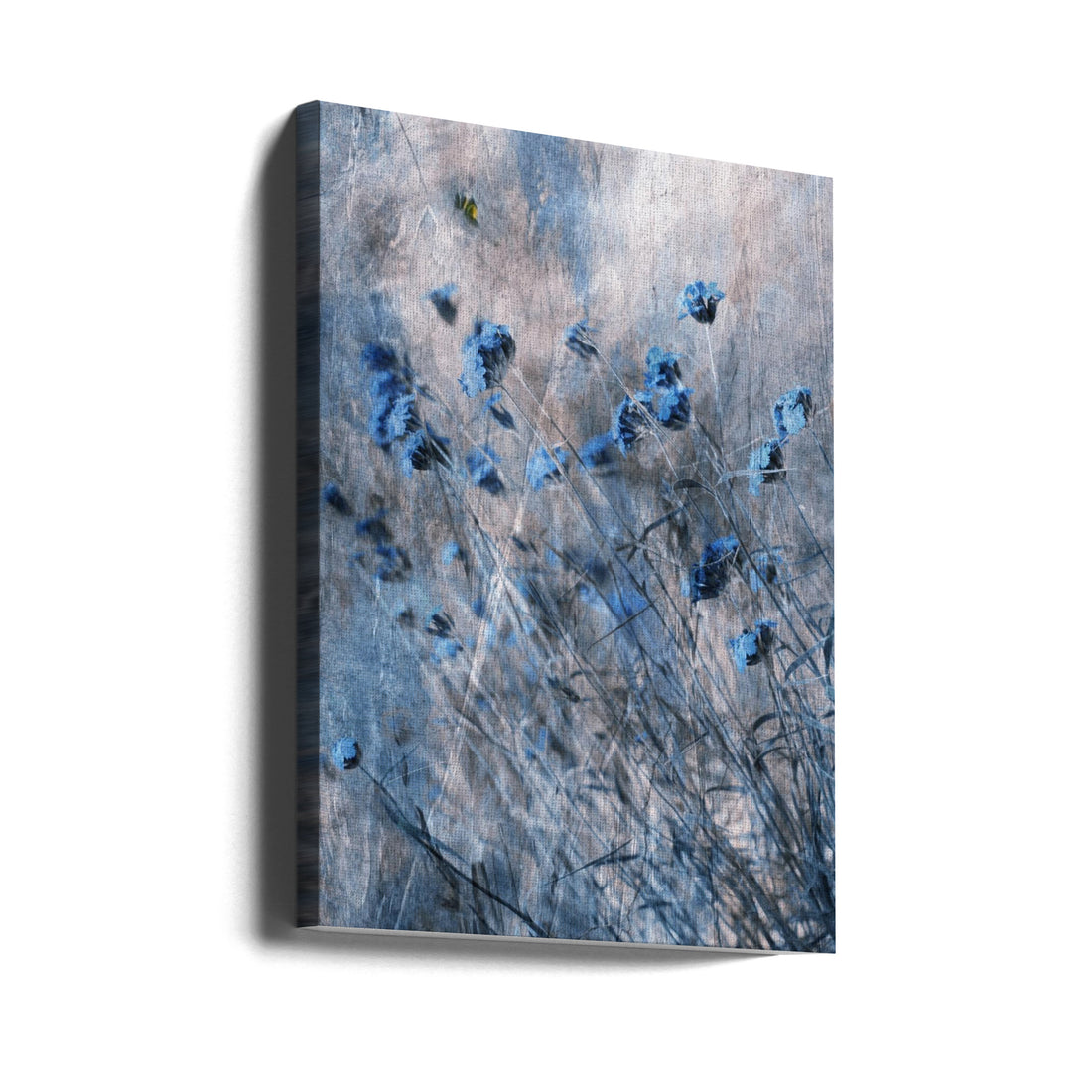 Blue Flowers by Delphine Devos | Painterly Botanical Macro, Large Canvas Wall Art Print | Artsy Earth