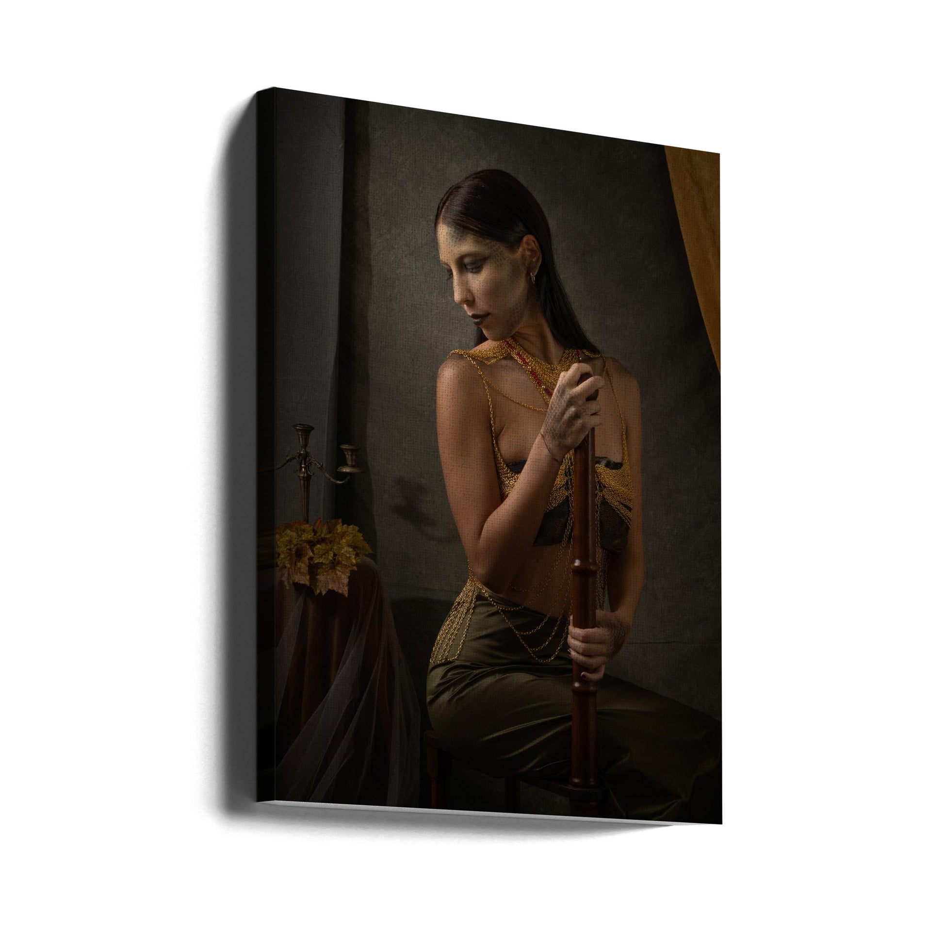 Musical Girl Portrait by Renzo Carraro | Female Musician Portrait, Large Canvas Wall Art Print | Artsy Earth