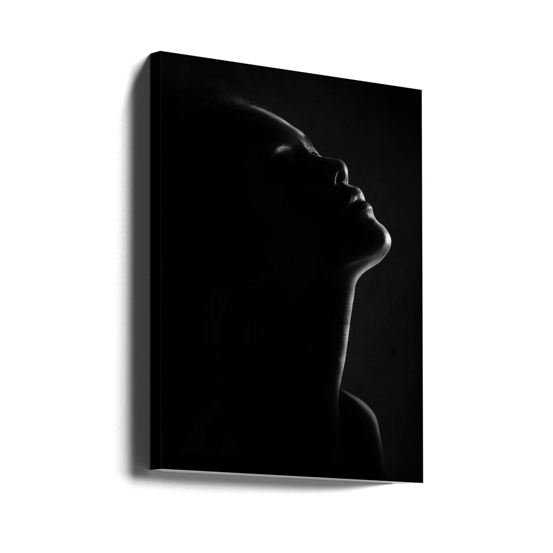 Chin Up by Heru Sungkono | Dark Portrait Silhouette, Large Canvas Wall Art Print | Artsy Earth