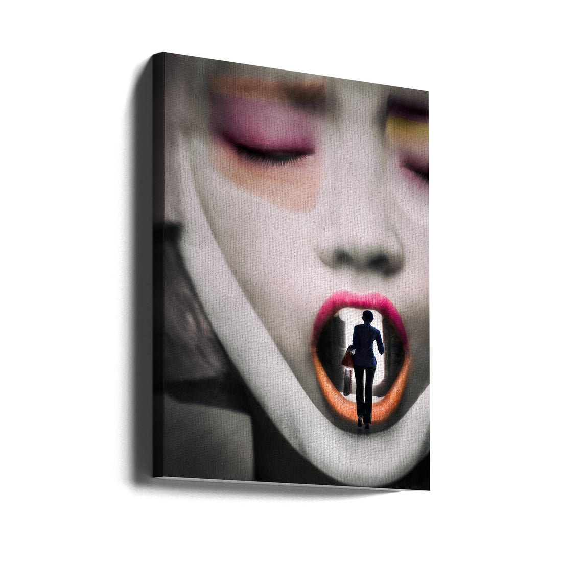 To consume or to be consumed by Shenshen Dou | Surreal Portrait Montage, Large Canvas Wall Art Print | Artsy Earth