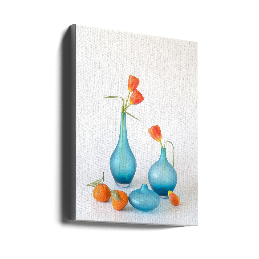 Orange and Blue Delight by Lydia Jacobs | Floral Still Life, Large Canvas Wall Art Print | Artsy Earth