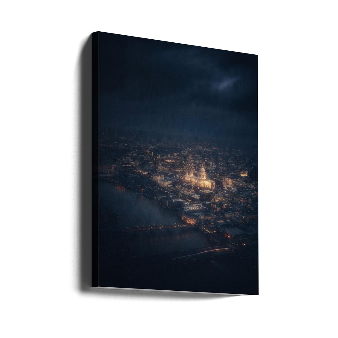 Endless Night by David George | London Rainy Cityscape, Large Canvas Wall Art Print | Artsy Earth