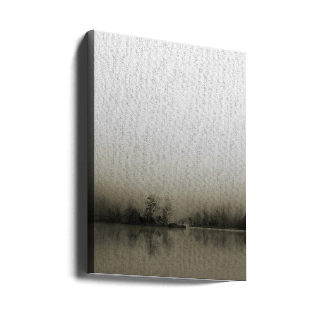 Misty Lake Diffusion by Henrik Spranz | Foggy Lake Reflection, Large Canvas Wall Art Print | Artsy Earth