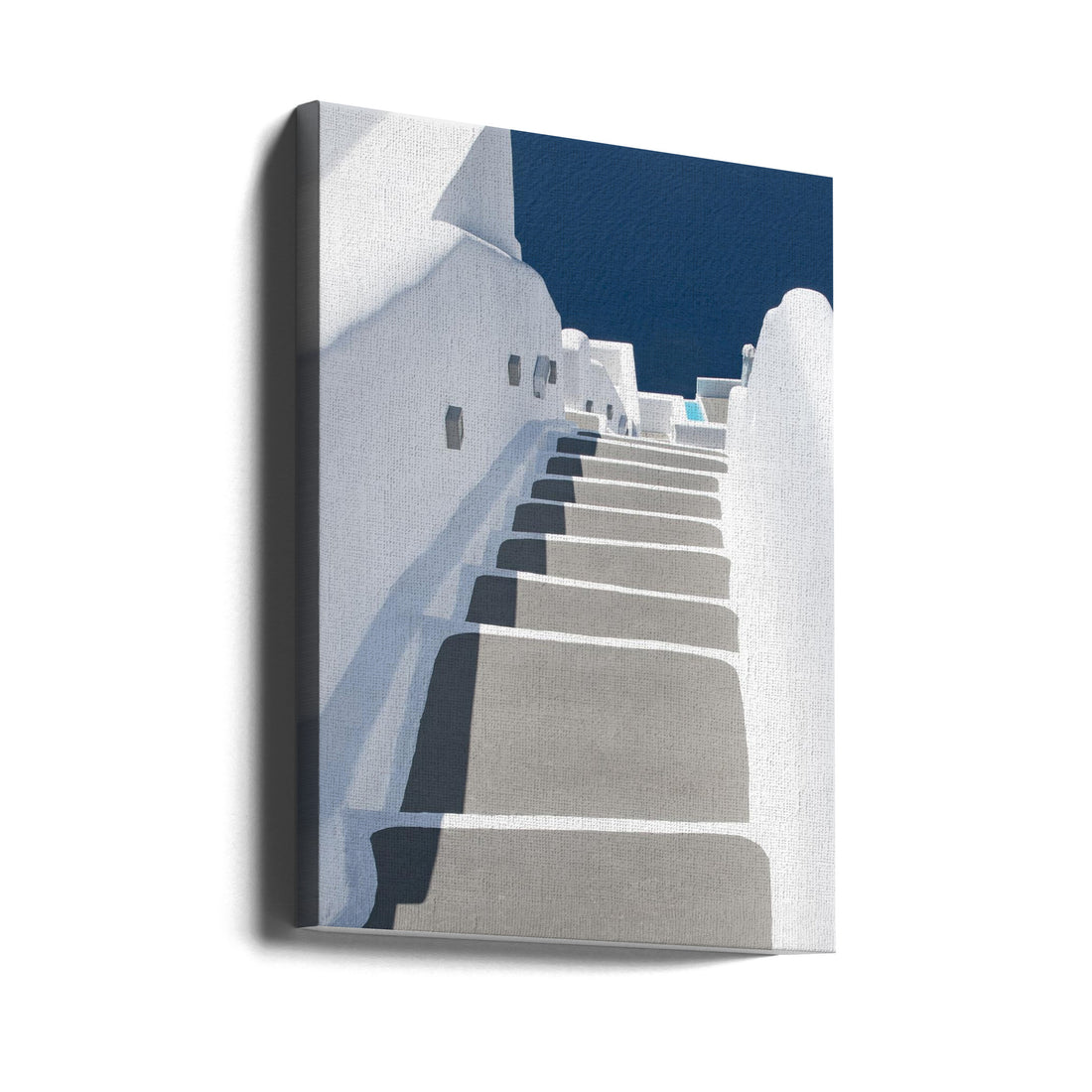 Steps to Pool and Sea by Linda Wride | Santorini Greece Architecture, Large Canvas Wall Art Print | Artsy Earth