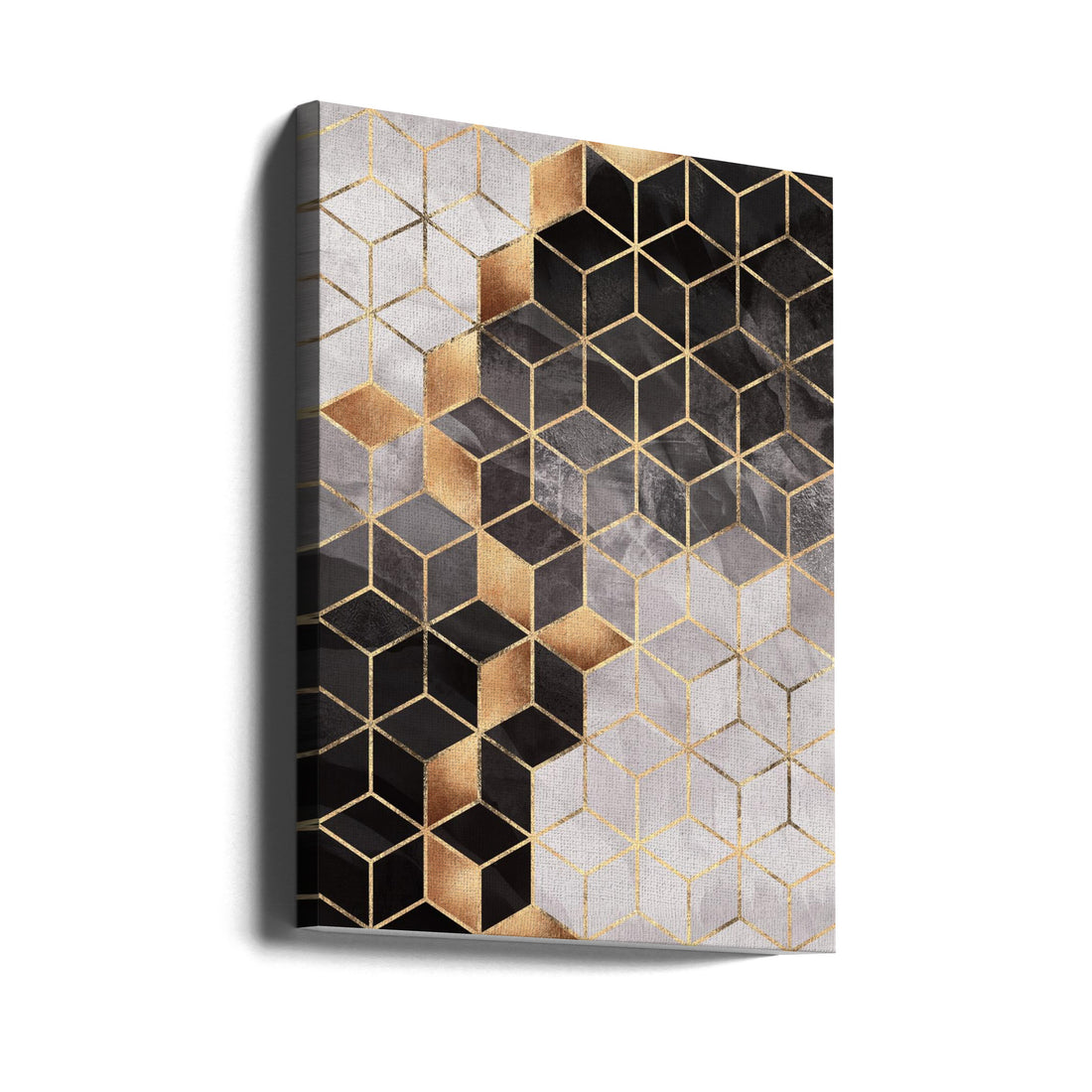 Smoky Cubes by Elisabeth Fredriksson | Geometric Abstract Pattern, Large Canvas Wall Art Print | Artsy Earth