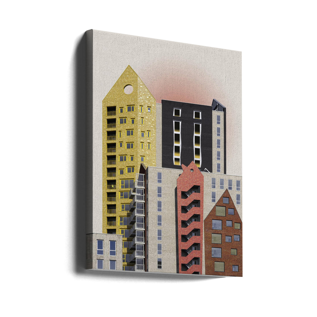 Playful Architecture by Greetje Van Son | Modern Building Windows, Large Canvas Wall Art Print | Artsy Earth