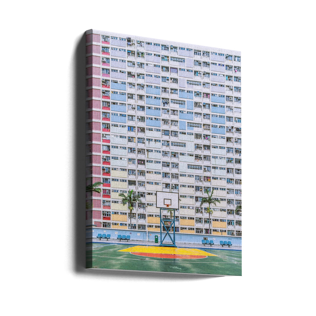 Rainbow Basketball Court by Han Xiaobei | Urban Basketball Landmark, Large Canvas Wall Art Print | Artsy Earth