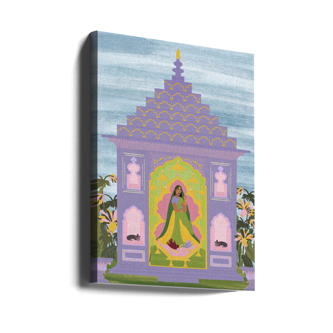 Indian Garden by Jota De Jai | Sacred Temple Flowers, Large Canvas Wall Art Print | Artsy Earth