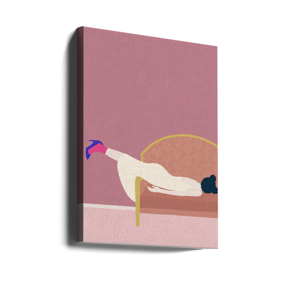 Maddies Mood by Jota De Jai | Relaxing Woman Illustration, Large Canvas Wall Art Print | Artsy Earth