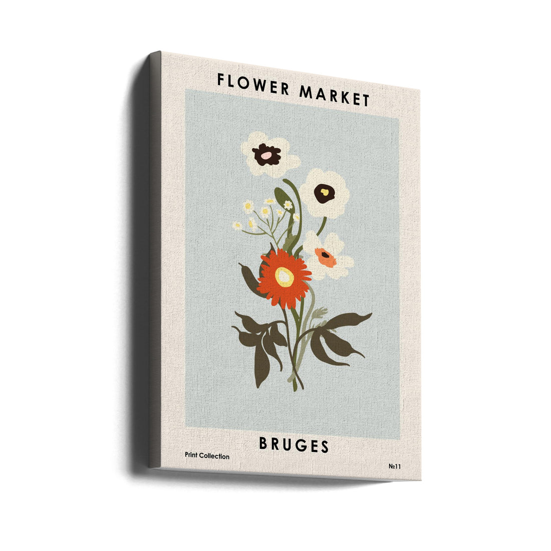 Flower Market Bruges by Nktn | Mid Century Flower Poster, Large Canvas Wall Art Print | Artsy Earth