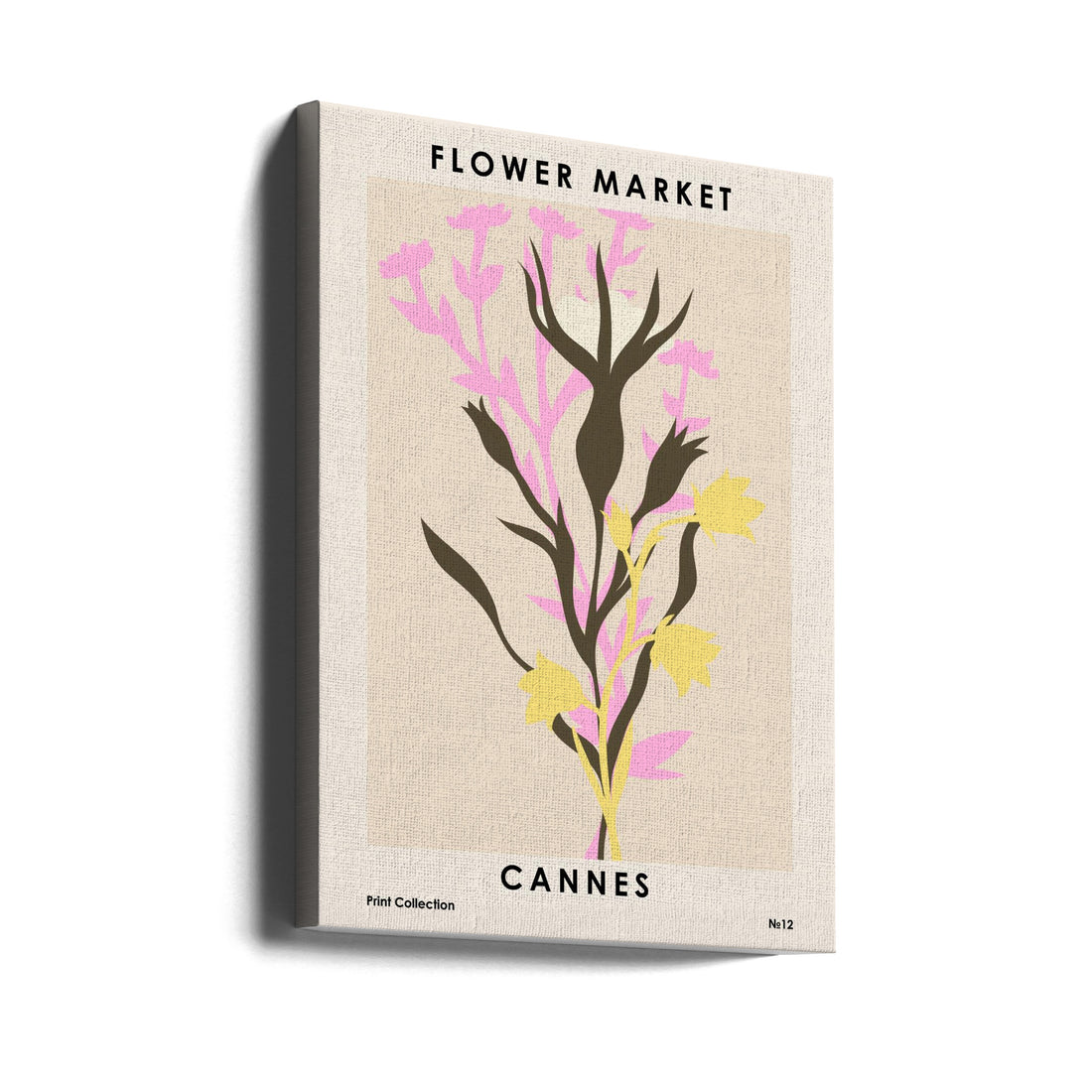 Flower Market Cannes by Nktn | Mid Century Floral Illustration, Large Canvas Wall Art Print | Artsy Earth