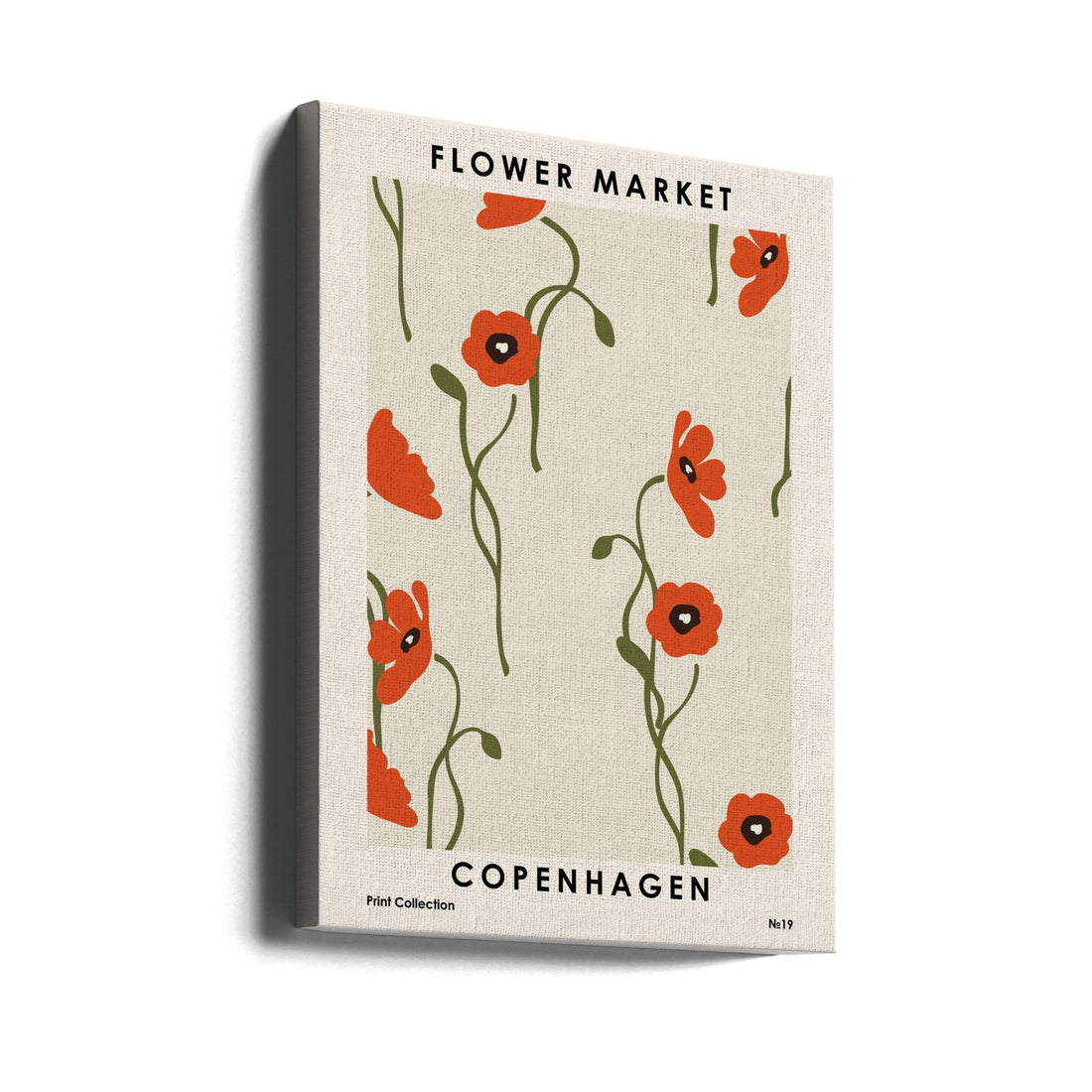 Flower Market Copenhagen by Nktn | Botanical Floral Illustration, Large Canvas Wall Art Print | Artsy Earth