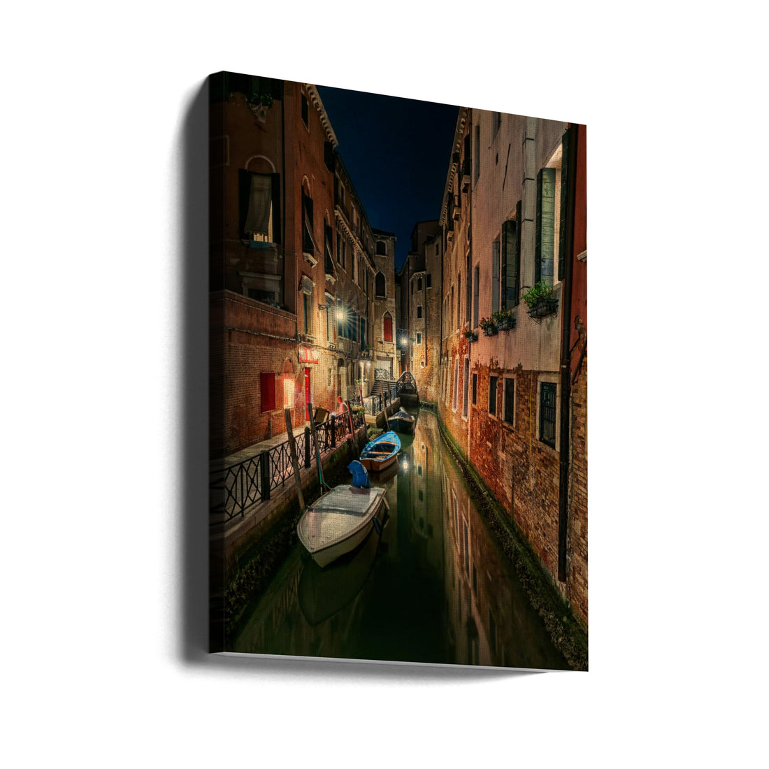 A Night in Venice by Tommaso Pessotto | Venetian Canal Lights, Large Canvas Wall Art Print | Artsy Earth