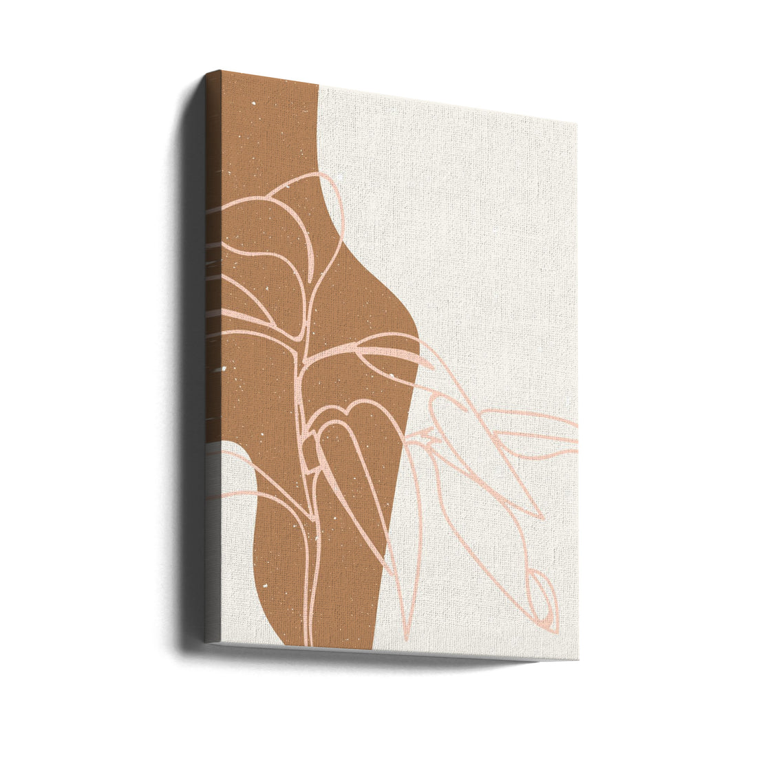 Abstract Floral Art by Nktn | Beige Brown Illustration, Large Canvas Wall Art Print | Artsy Earth