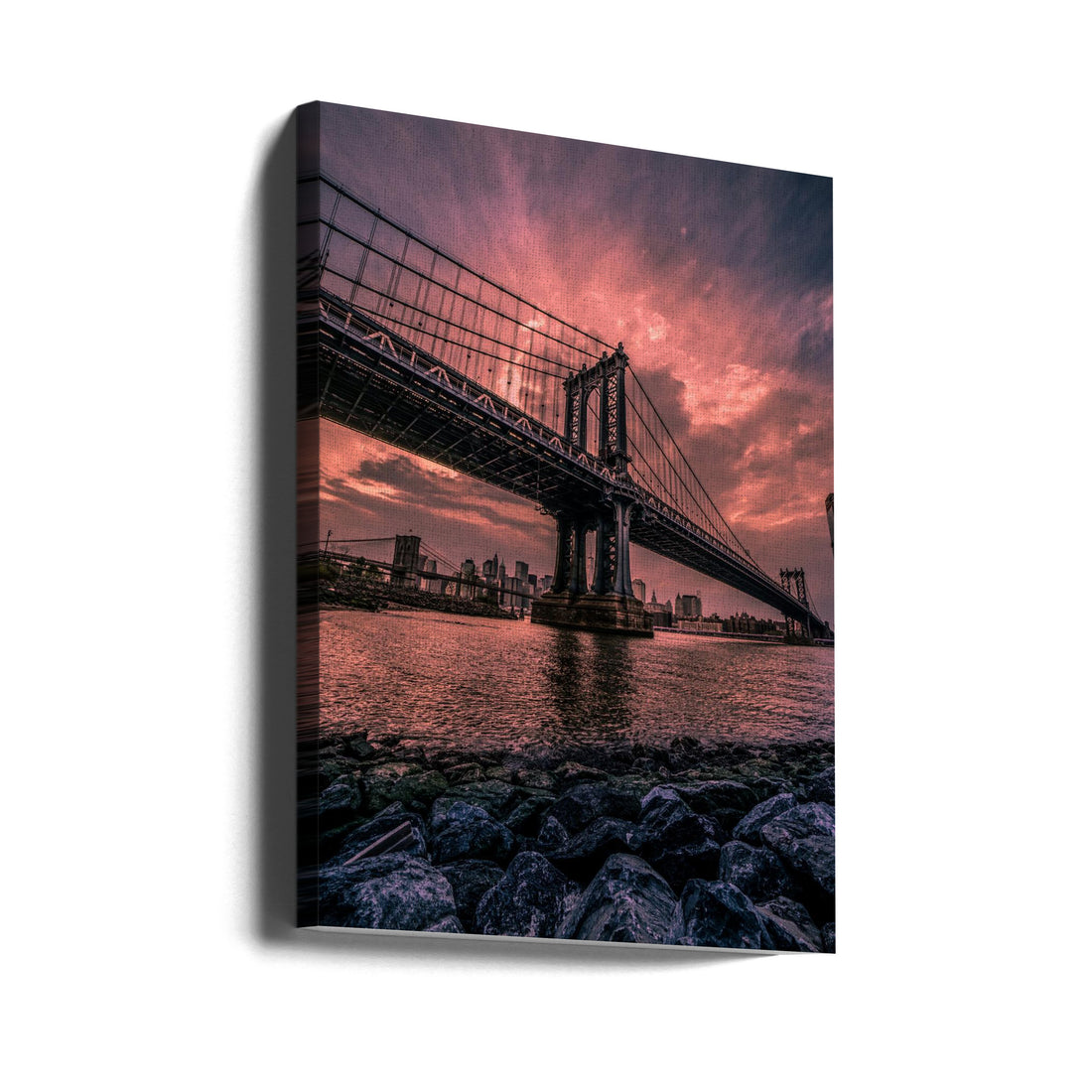 Manhattan Bridge Wide Angle by Christopher R. Veizaga | Urban Bridge Landmark, Large Canvas Wall Art Print | Artsy Earth