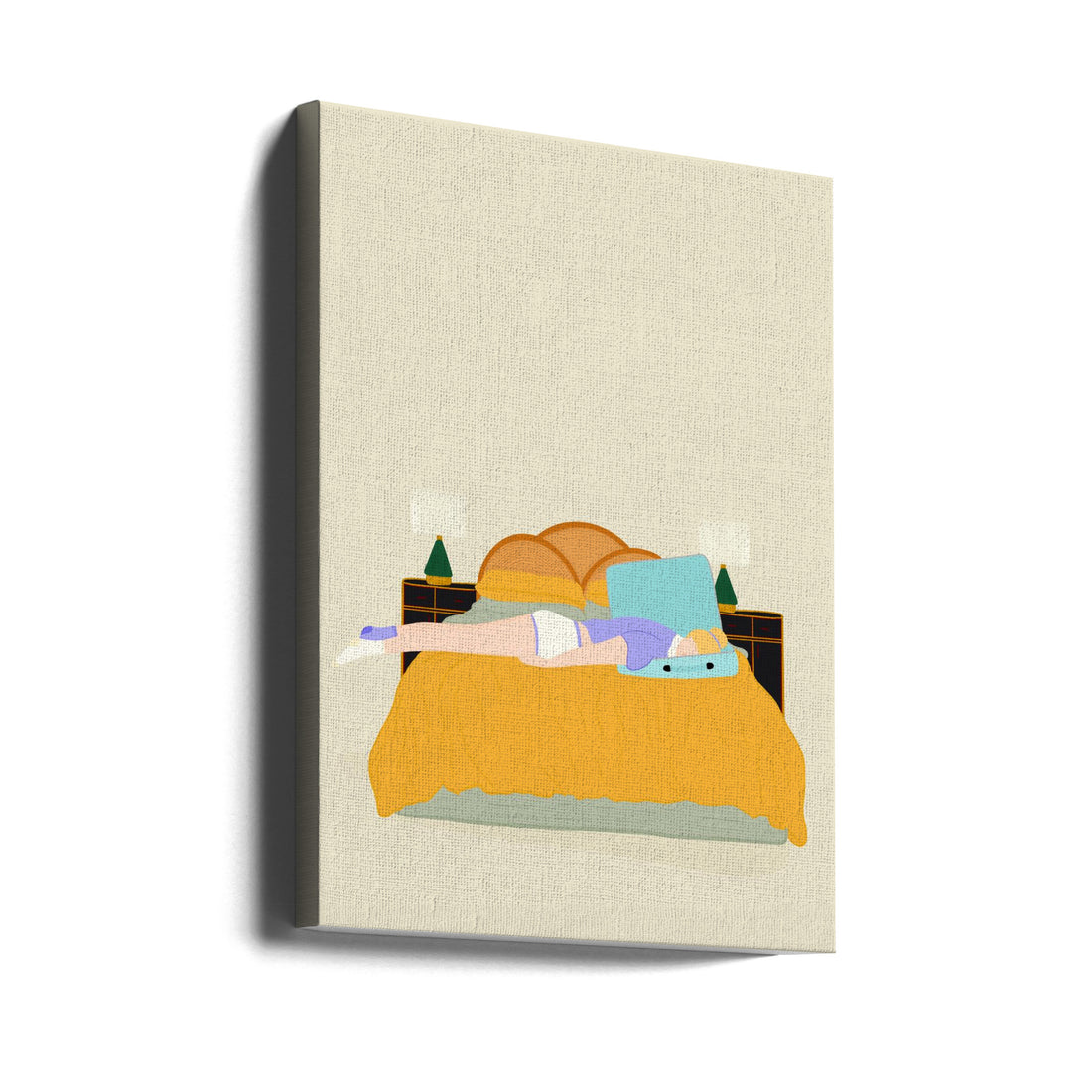 Digital Nomad by Jota De Jai | Tired Woman Resting, Large Canvas Wall Art Print | Artsy Earth