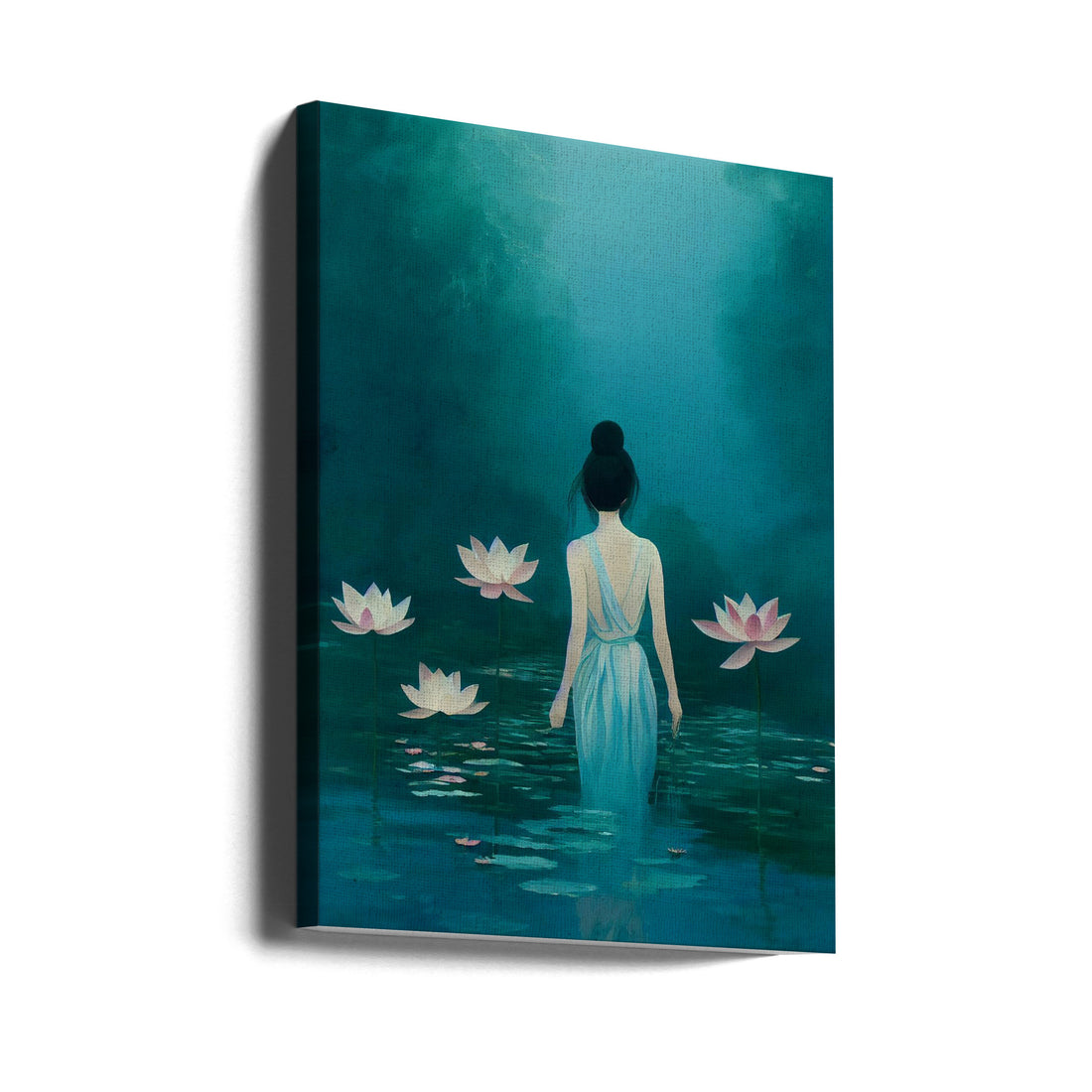 In The Pond by Treechild | Japanese Lotus Pond, Large Canvas Wall Art Print | Artsy Earth