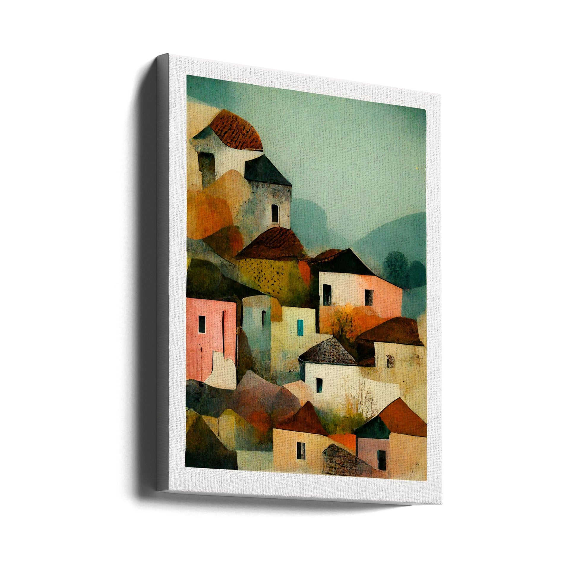 Italian Village by Treechild | Rural Countryside Landscape, Large Canvas Wall Art Print | Artsy Earth