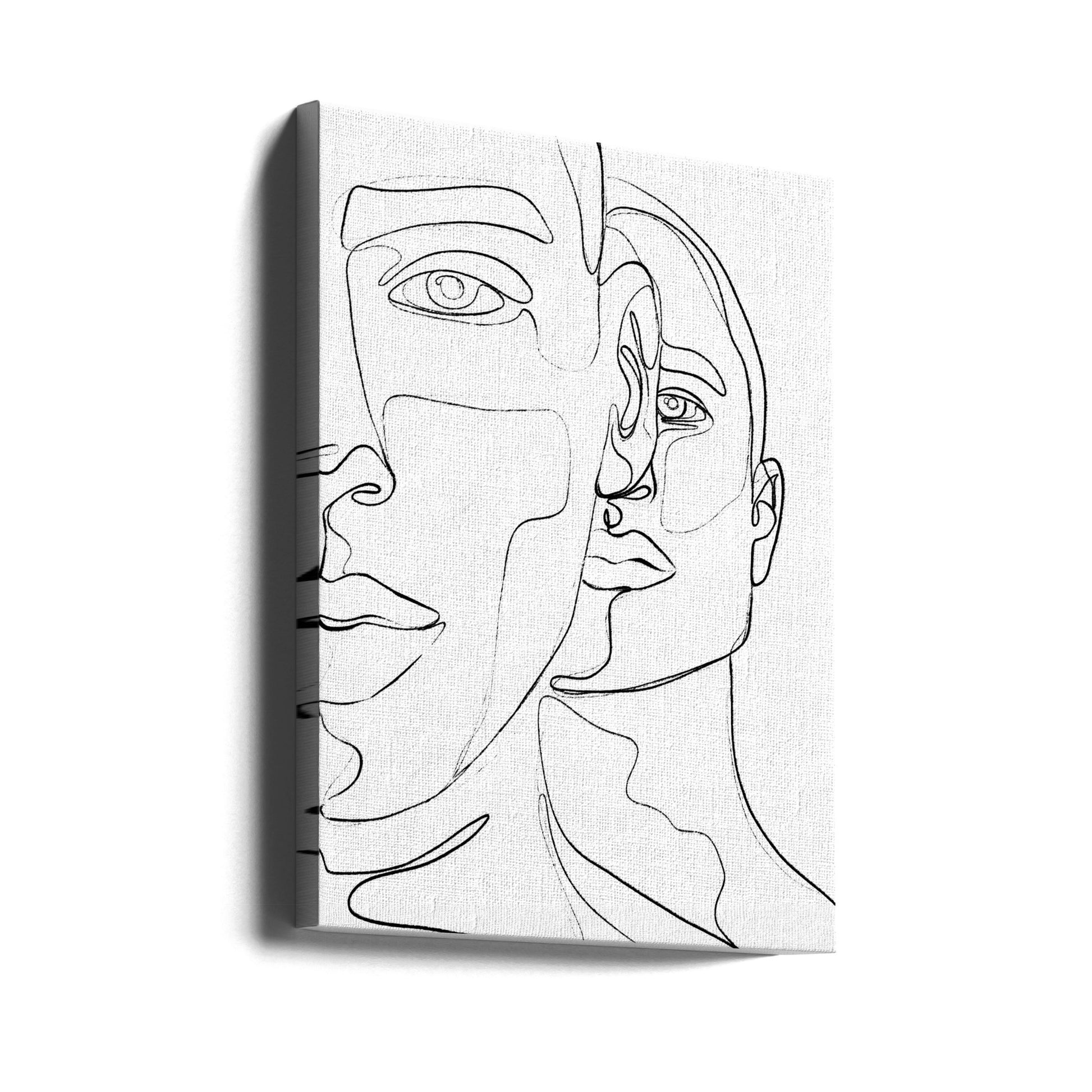 Men Line Drawing by Treechild | Black White Portrait, Large Canvas Wall Art Print | Artsy Earth