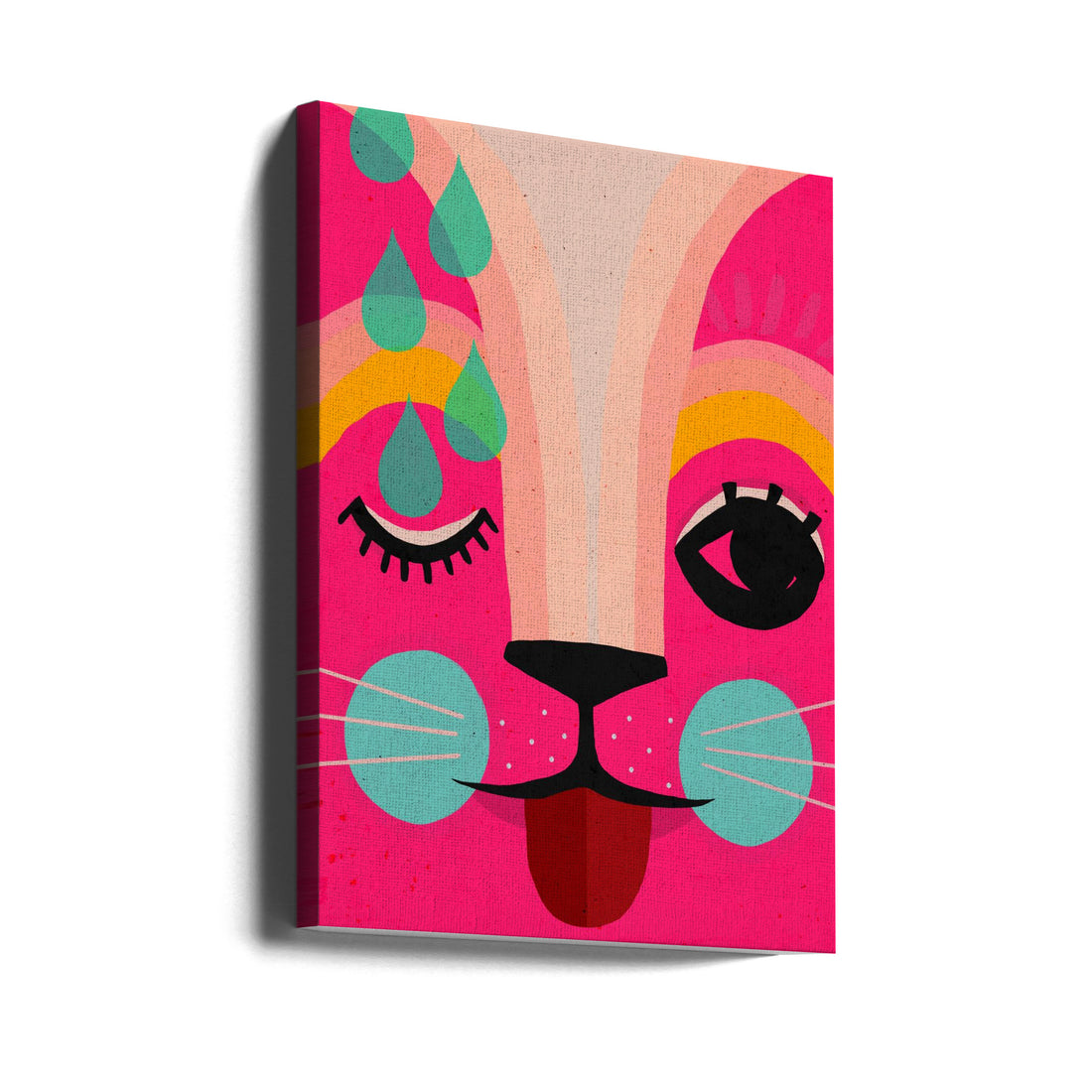 Neon Cat Art by Treechild | Colorful Animal Art, Large Canvas Wall Art Print | Artsy Earth