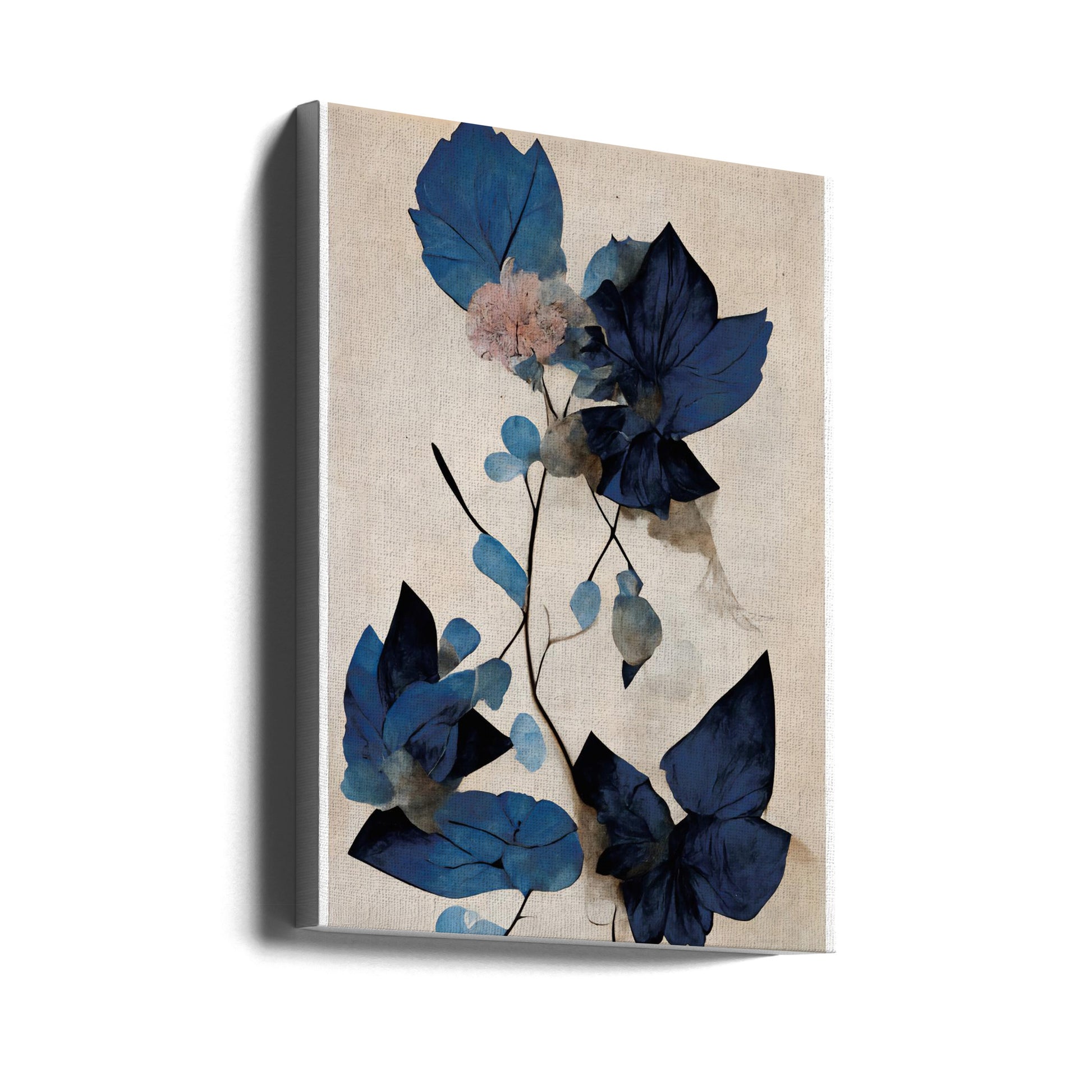 Blue Dry Flowers by Treechild | Botanical Floral Illustration, Large Canvas Wall Art Print | Artsy Earth