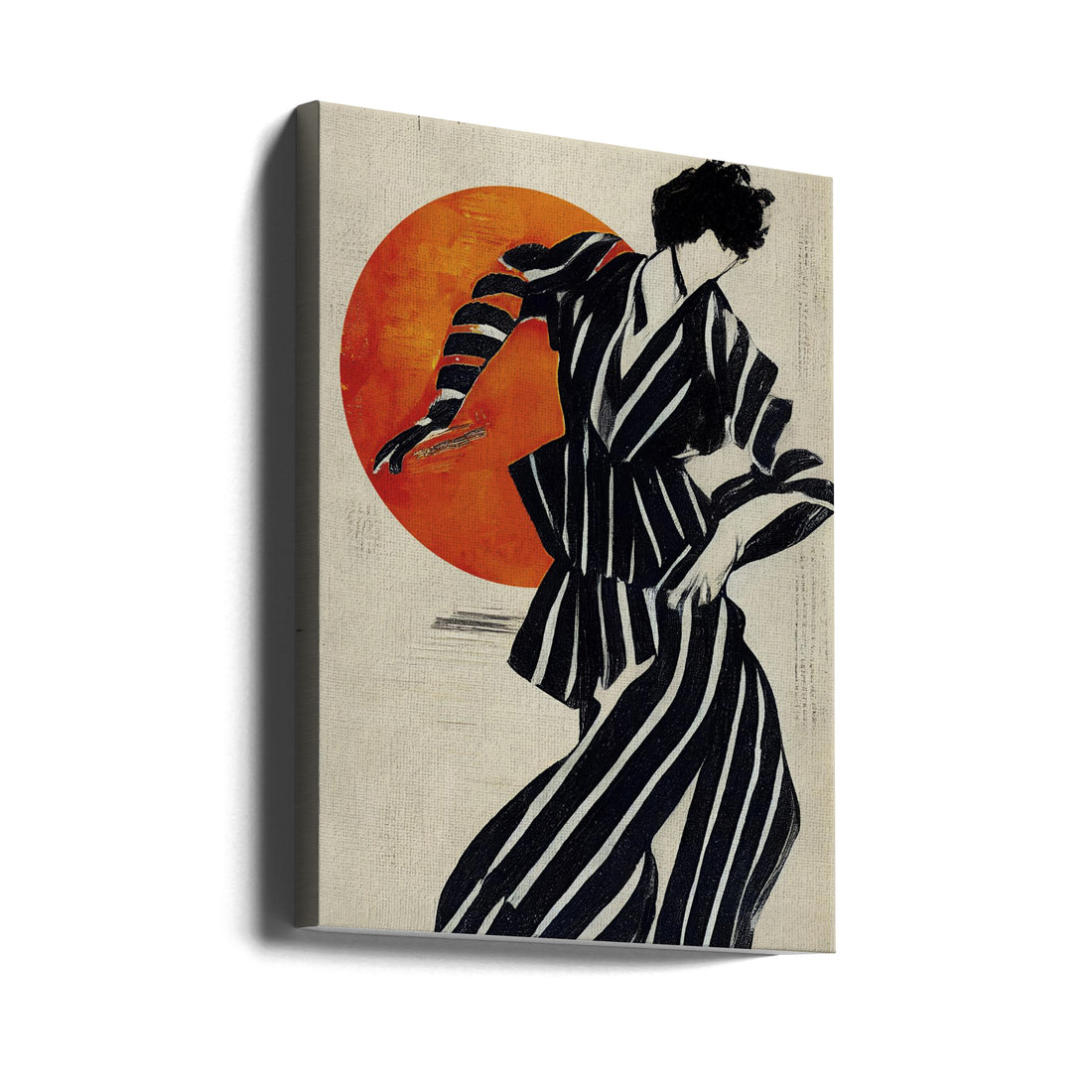 The Dancer by Treechild | Japanese Dance Illustration, Large Canvas Wall Art Print | Artsy Earth