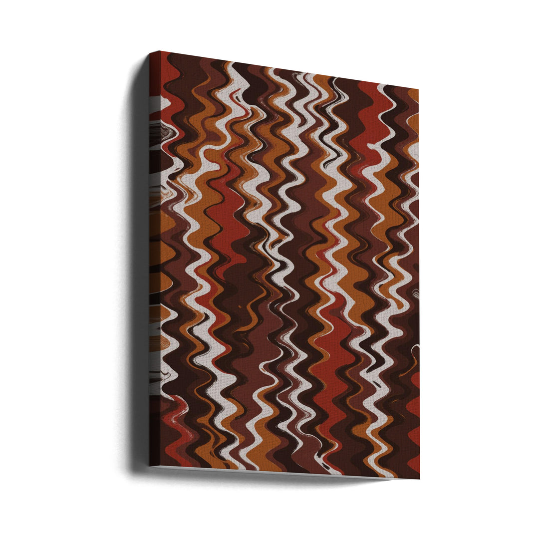 Earthy Color Zig Zag Pattern by Treechild | Abstract Wave Texture, Large Canvas Wall Art Print | Artsy Earth