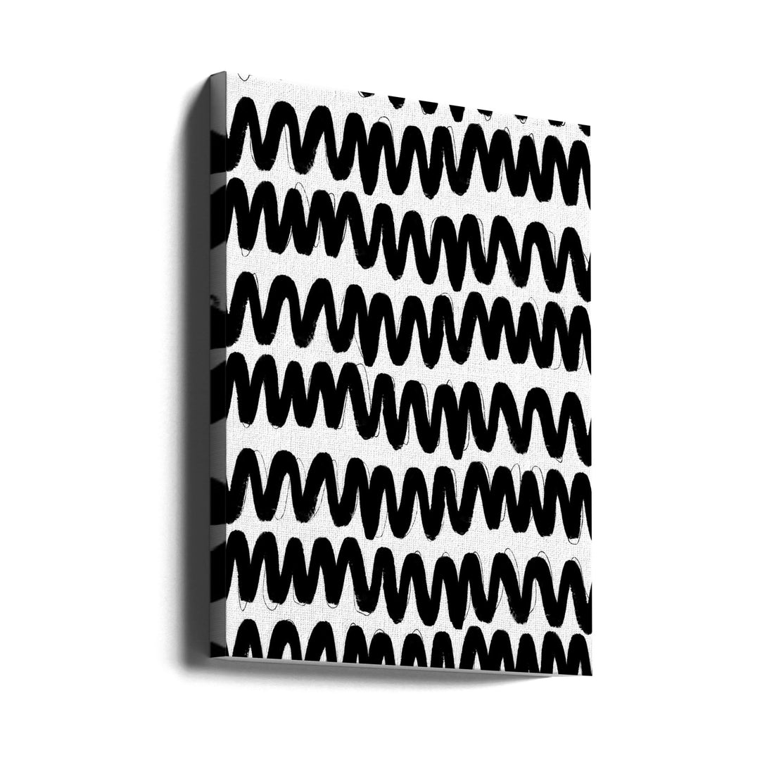 Black Zig Zag Pattern by Treechild | Abstract Monochrome Lines, Large Canvas Wall Art Print | Artsy Earth