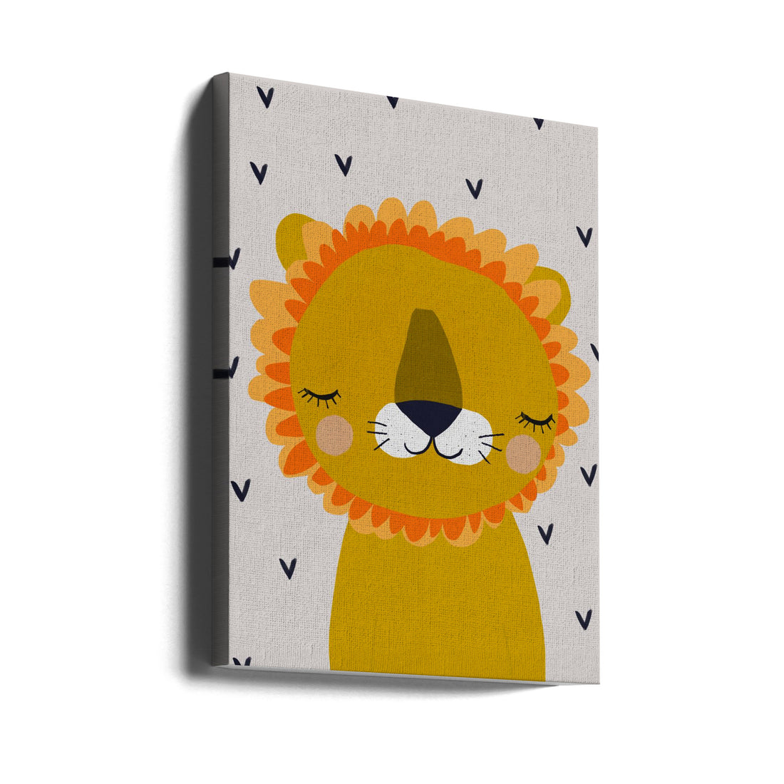 Little Lion by Treechild | Cute Nursery Animal, Large Canvas Wall Art Print | Artsy Earth