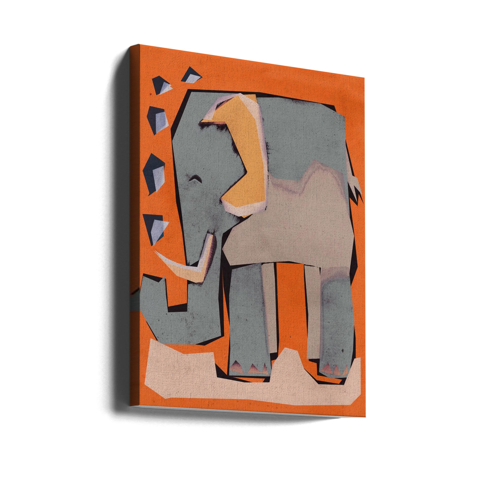 Happy Elephant by Treechild | Cute Animal Illustration, Large Canvas Wall Art Print | Artsy Earth