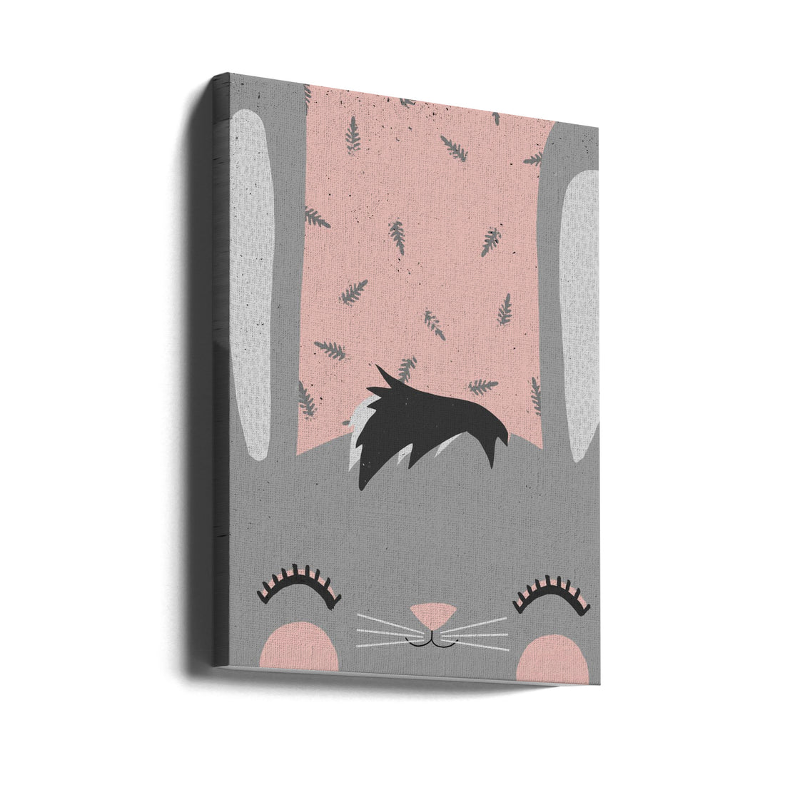 Little Pink Bunny by Treechild | Cute Nursery Animal, Large Canvas Wall Art Print | Artsy Earth