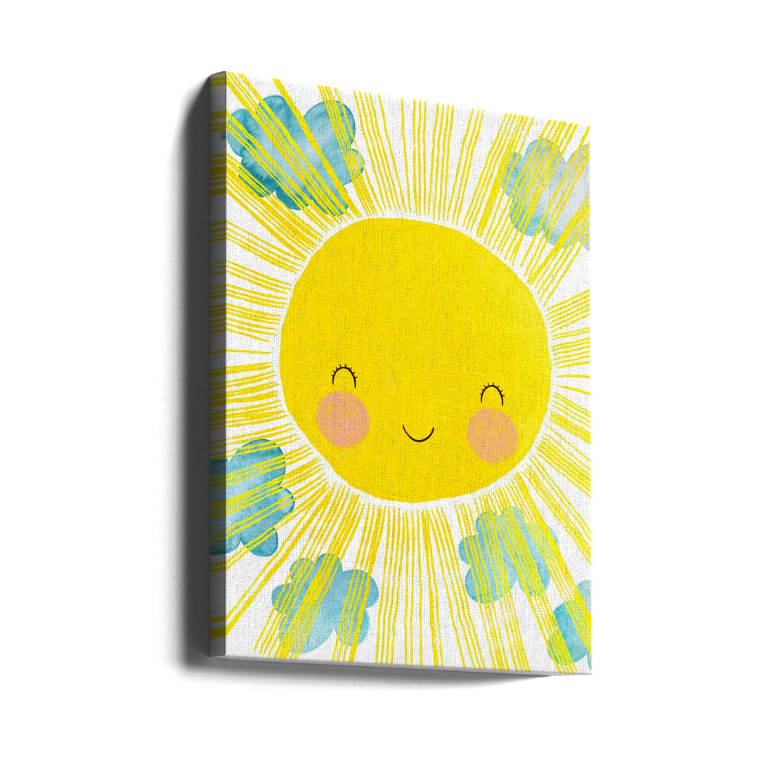 Happy Sun Face by Treechild | Sunny Kids Room, Large Canvas Wall Art Print | Artsy Earth