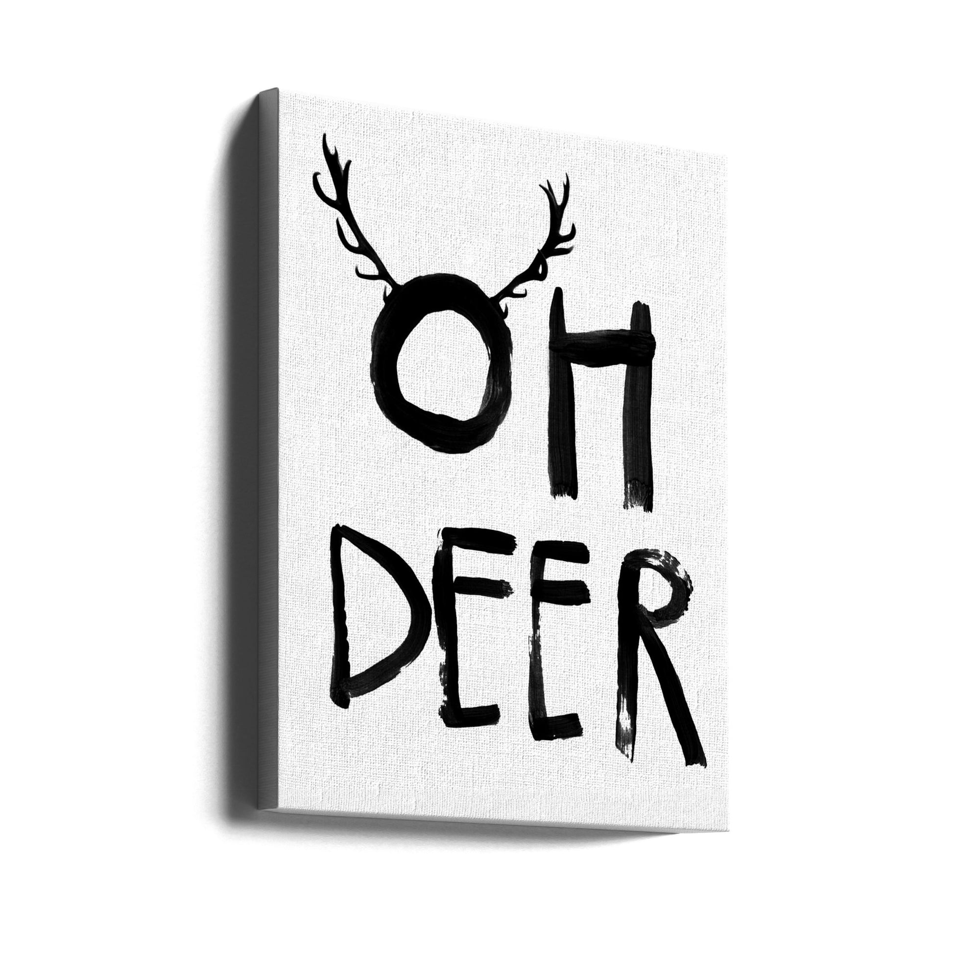 Oh Deer by Treechild | Christmas Typography, Large Canvas Wall Art Print | Artsy Earth