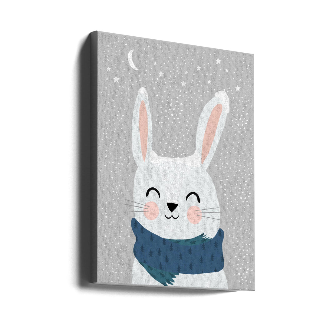 Snow Bunny by Treechild | Cute Winter Animal, Large Canvas Wall Art Print | Artsy Earth