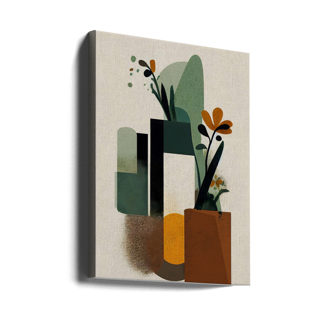 Geometric Vases by Treechild | Abstract Botanical Illustration, Large Canvas Wall Art Print | Artsy Earth