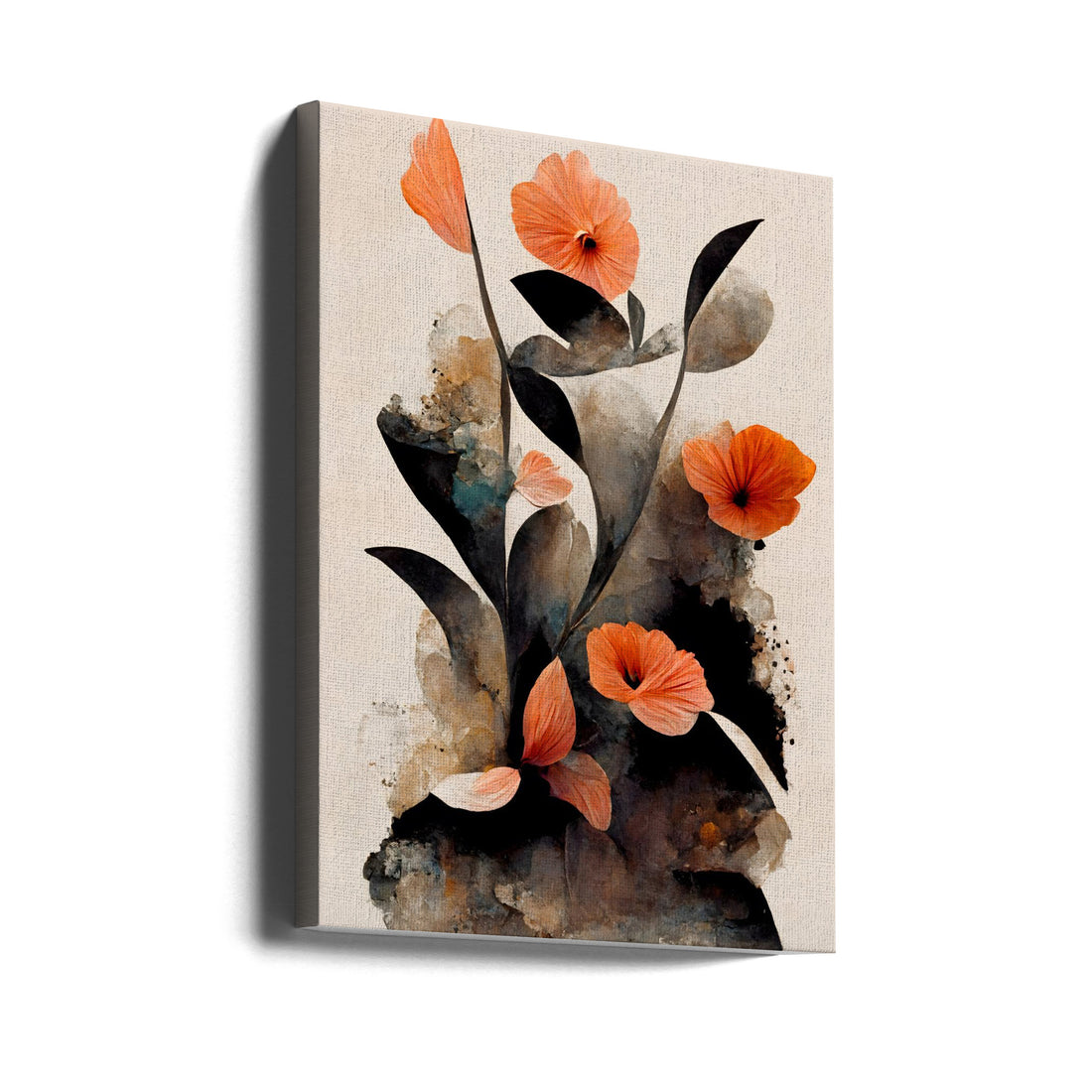 Coral Flowers by Treechild | Botanical Watercolor Flora, Large Canvas Wall Art Print | Artsy Earth