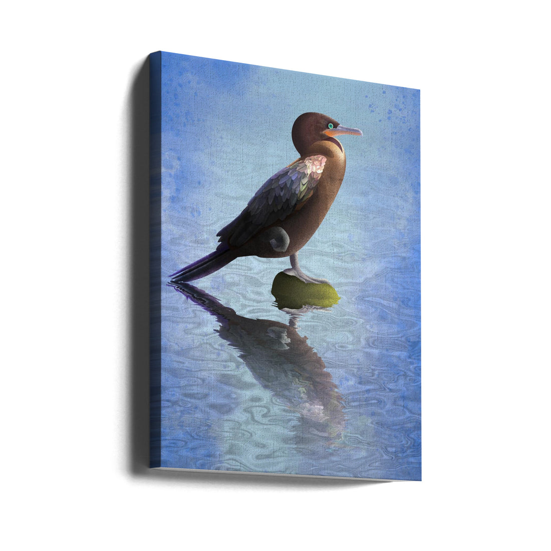 River Bird Art by Franco Caballero | Wildlife Nature Illustration, Large Canvas Wall Art Print | Artsy Earth