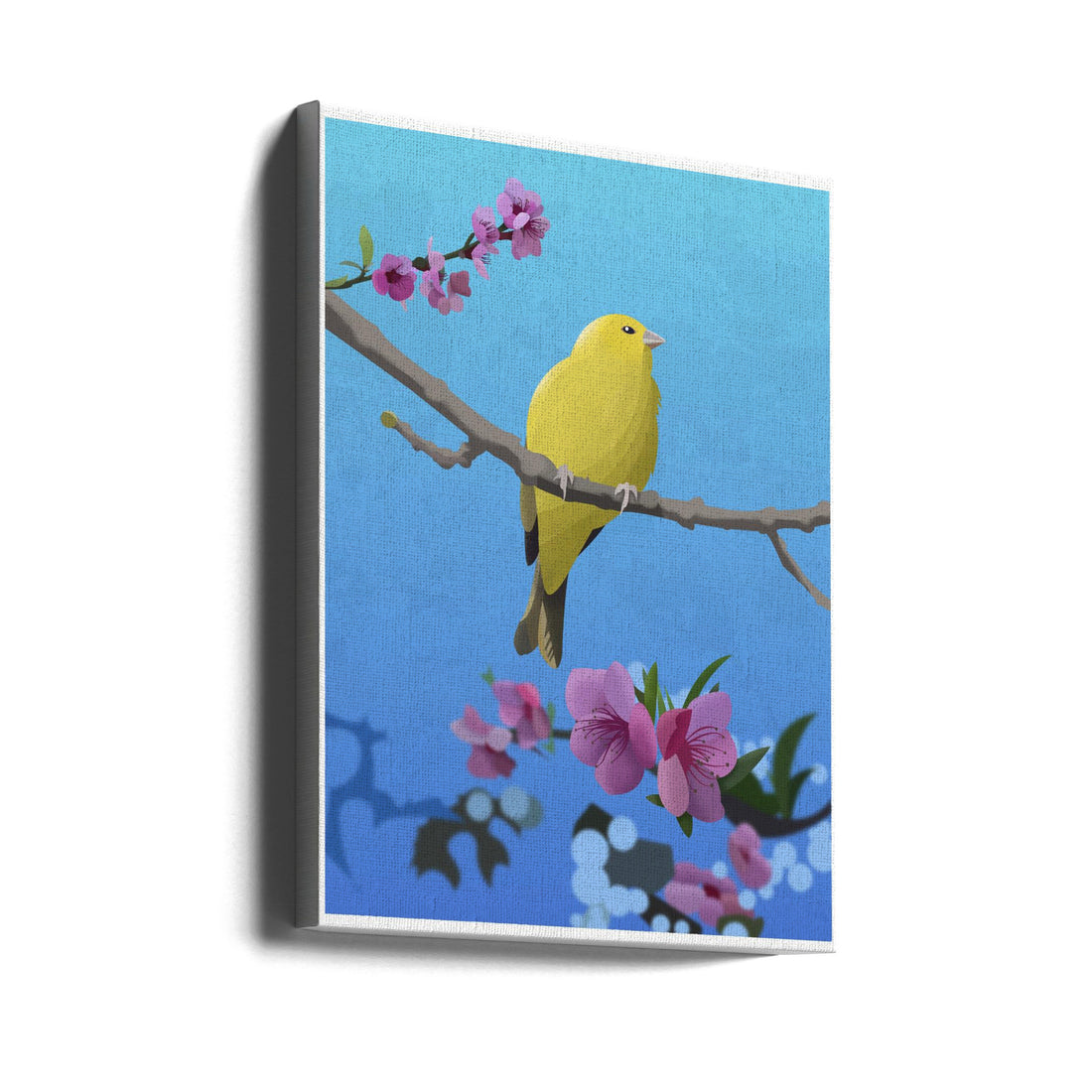 Goldfinch Bird by Franco Caballero | Bird Illustration Yellow, Large Canvas Wall Art Print | Artsy Earth