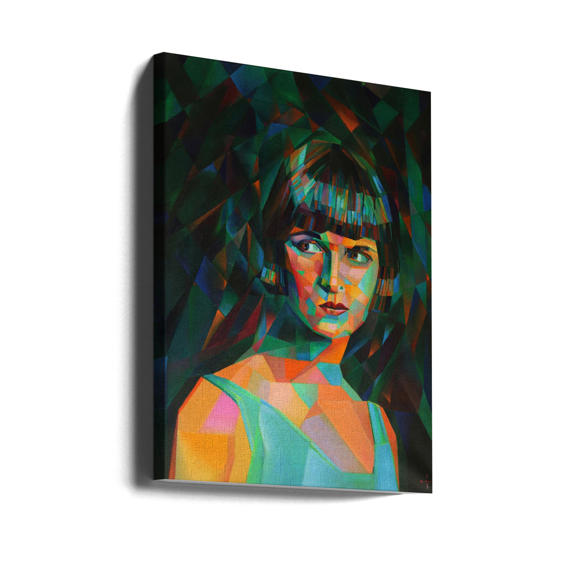 Louise Brooks Portrait by Corné Akkers | Cubist Art Deco, Large Canvas Wall Art Print | Artsy Earth