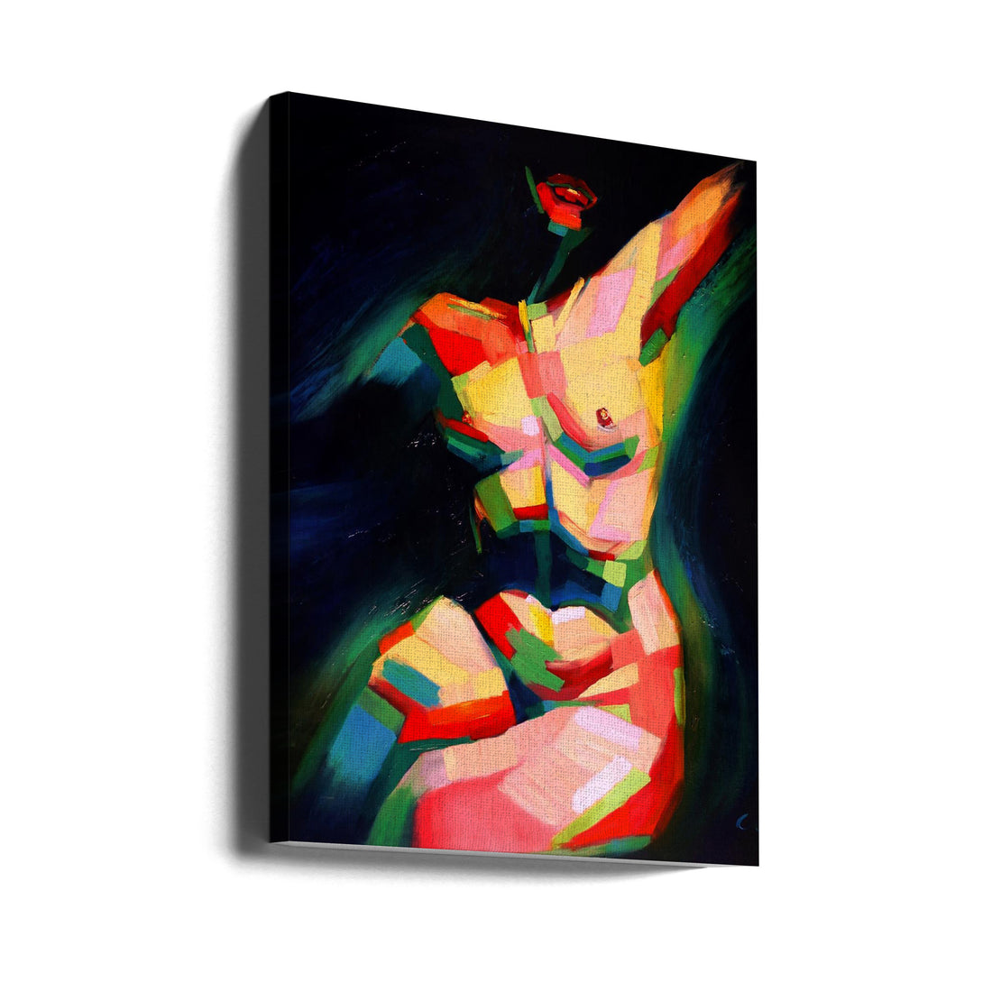 Cubist Sitting Nude by Corné Akkers | Abstract Nude Art, Large Canvas Wall Art Print | Artsy Earth