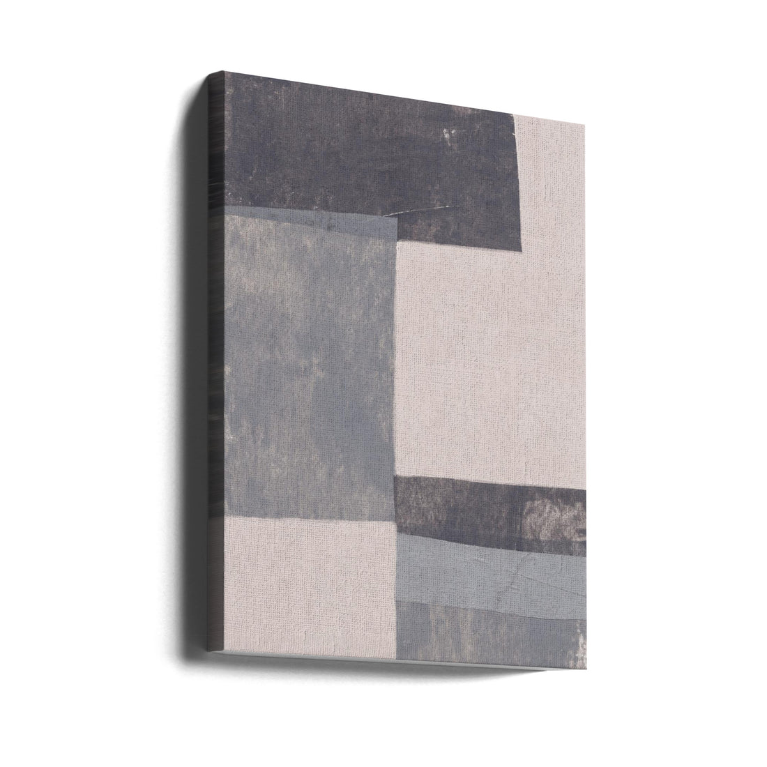 Gray Blocks #1 by Alisa Galitsyna | Geometric Abstract Collage, Large Canvas Wall Art Print | Artsy Earth