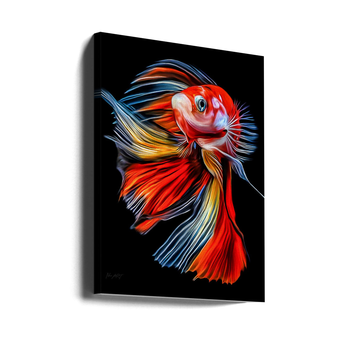 Colorful Fish by Lord Amihere | Digital Ocean Fish, Large Canvas Wall Art Print | Artsy Earth