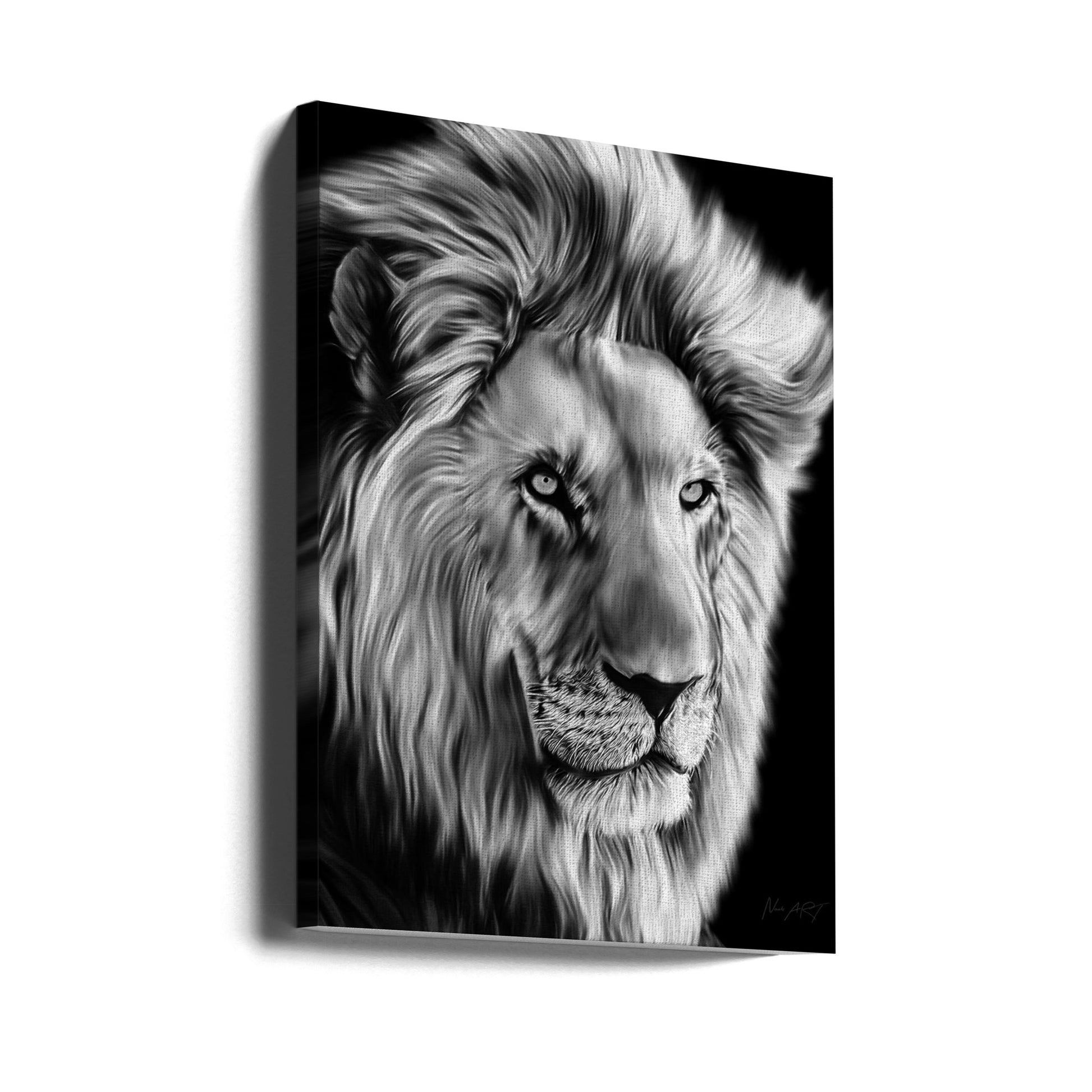 Leo II by Lord Amihere | African Lion Portrait, Large Canvas Wall Art Print | Artsy Earth