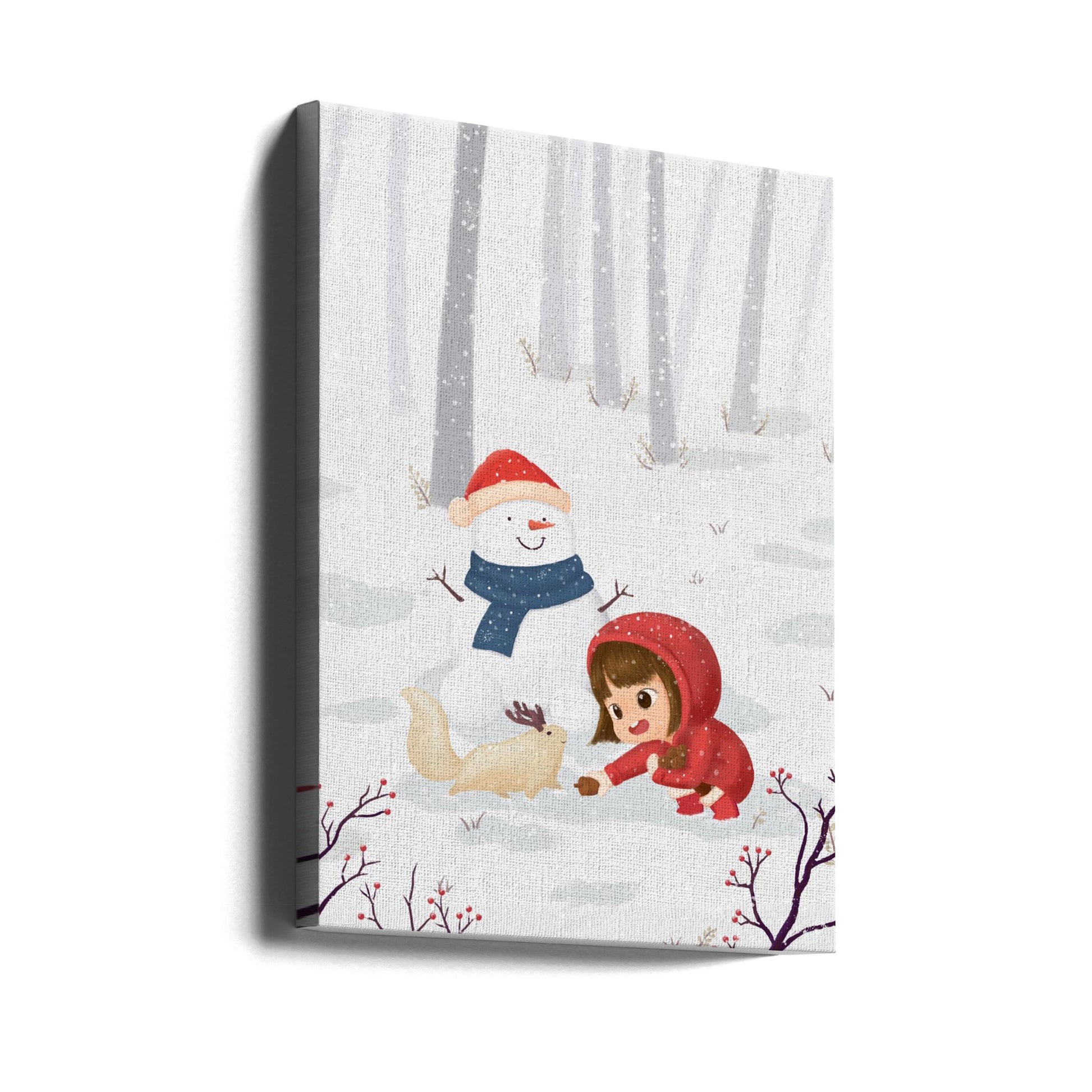 Joyful Winter Fun by Xuan Thai | Snowy Child Celebration, Large Canvas Wall Art Print | Artsy Earth