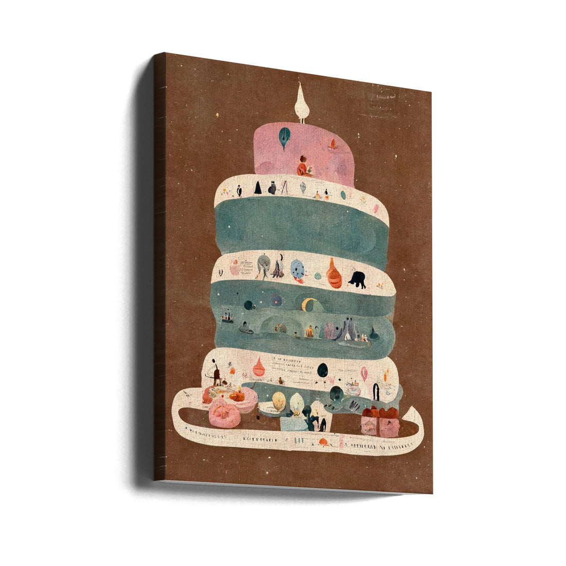 My First Birthday by Treechild | Cute Birthday Cake, Large Canvas Wall Art Print | Artsy Earth