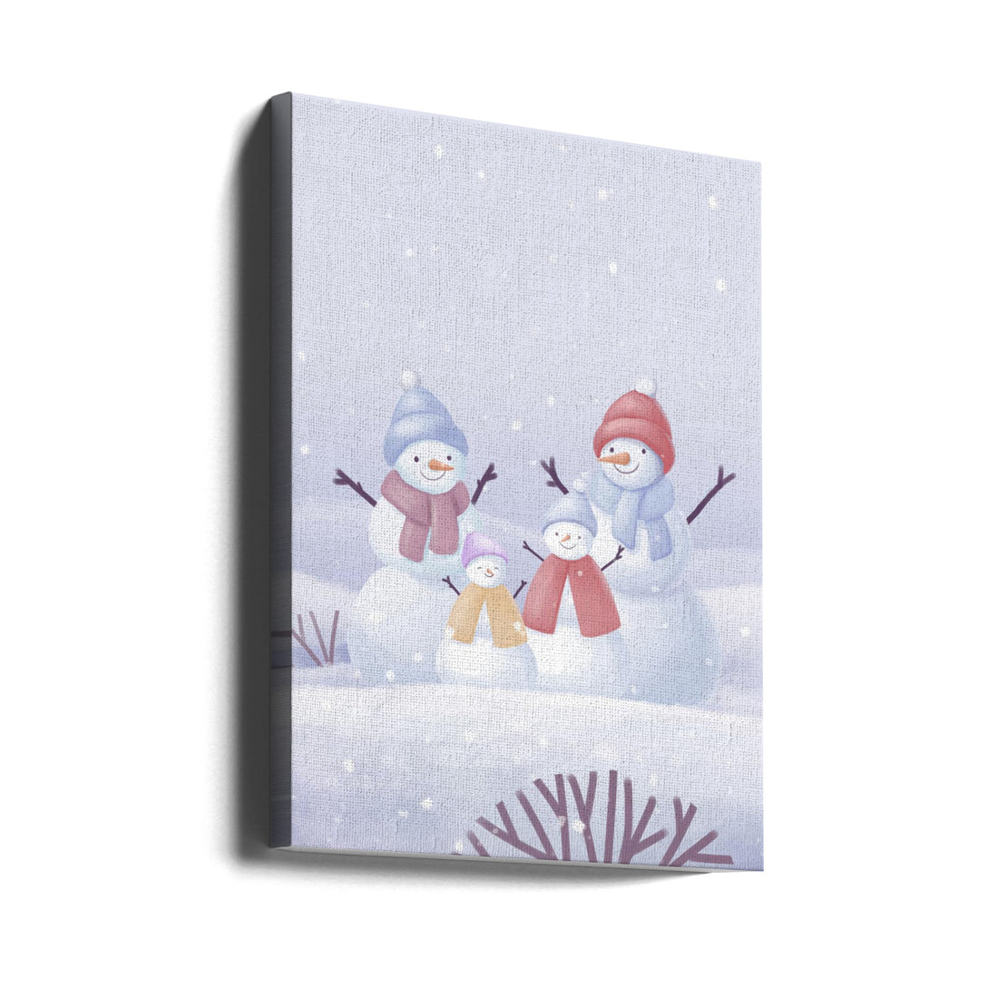 Snowman Family Fun by Xuan Thai | Winter Holiday Fun, Large Canvas Wall Art Print | Artsy Earth