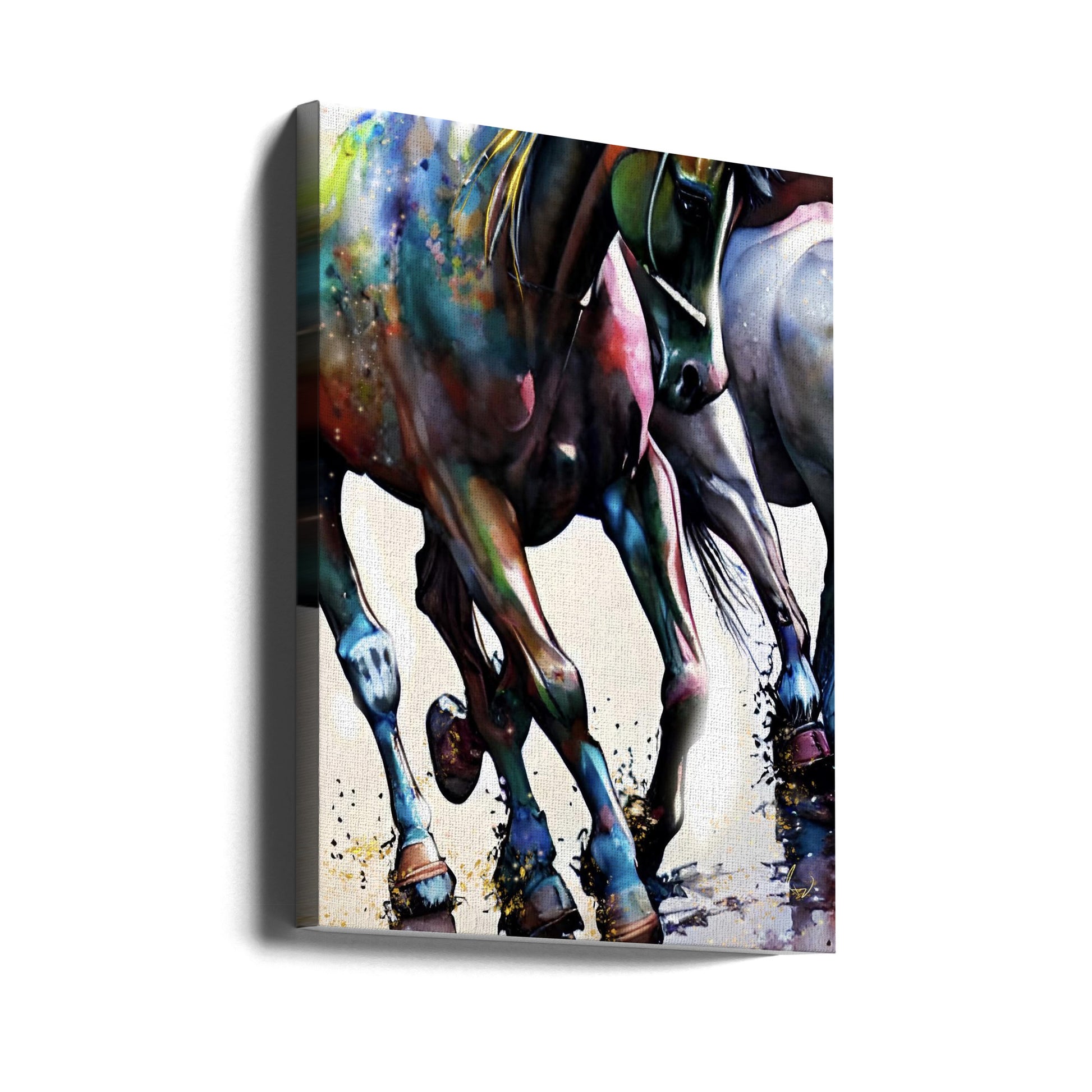 Galloping Horse by Ruth Day | Colorful Animal Illustration, Large Canvas Wall Art Print | Artsy Earth