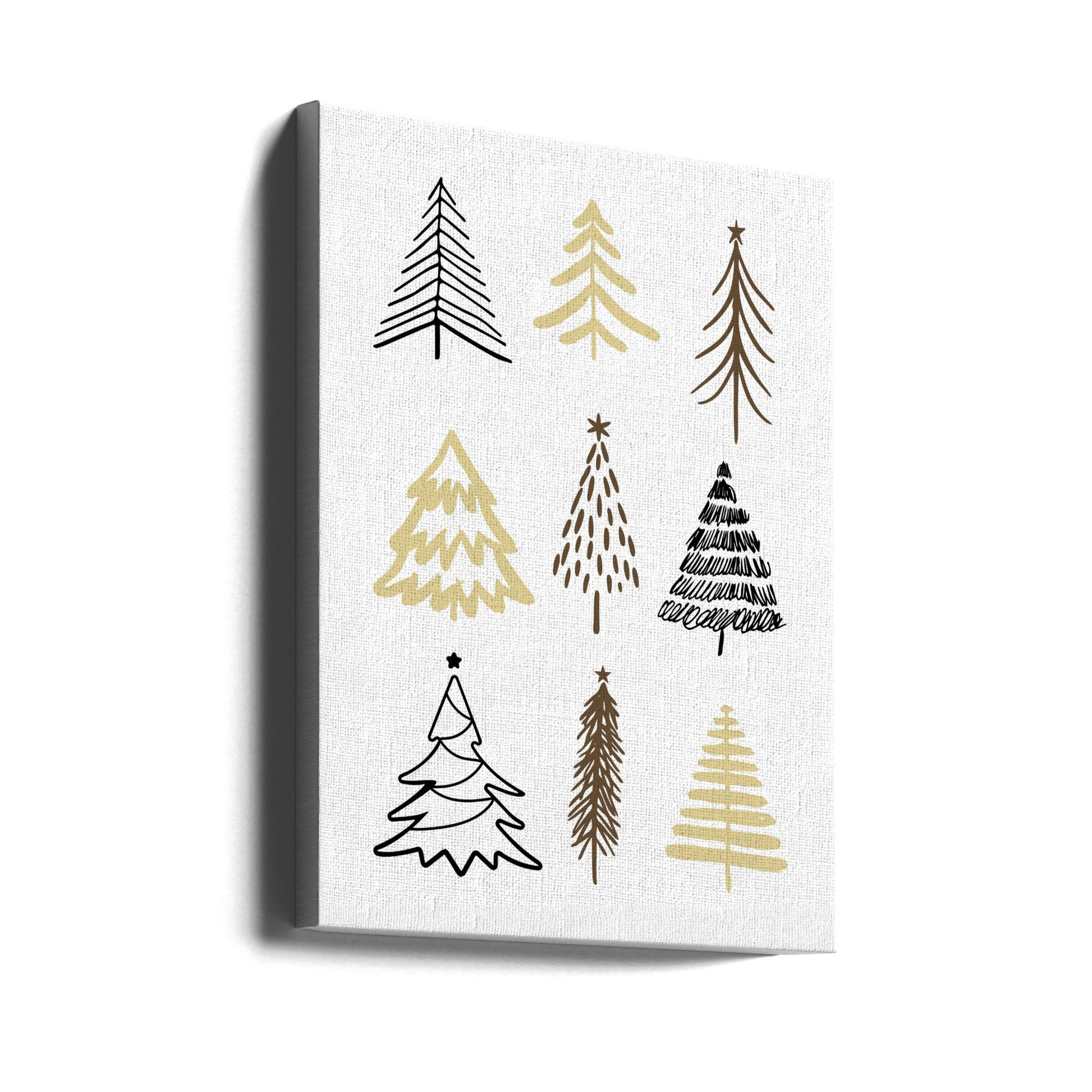 Festive Tree Lines by Kristina N. | Minimalist Christmas Tree, Large Canvas Wall Art Print | Artsy Earth